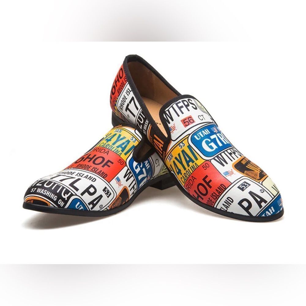 NEW Meijiana multi color License Plate Print Slip On Loaders 10